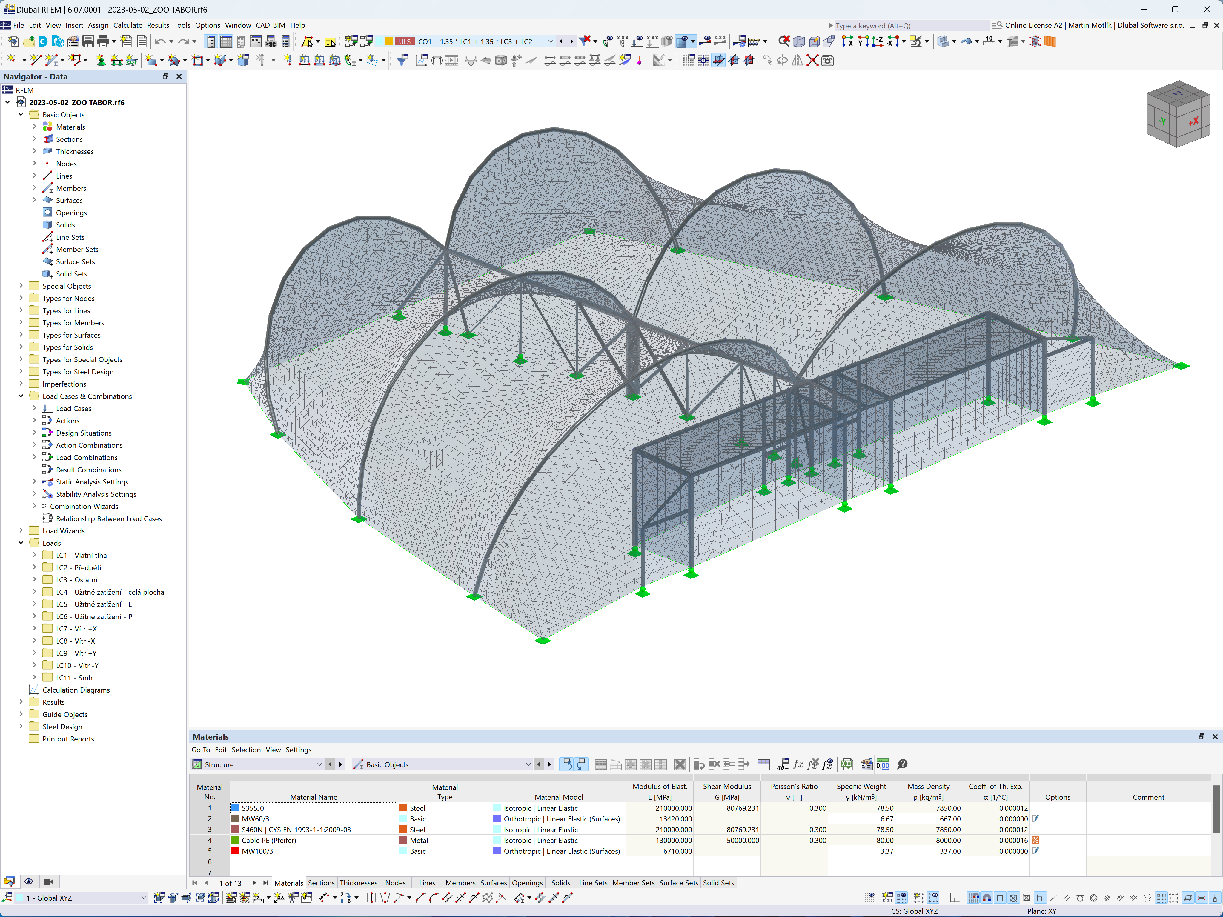 Modèle RFEM du pavillon du Centre de sauvetage CETS du Zoo de Prague | © Carl Stahl & spol. s r.o.